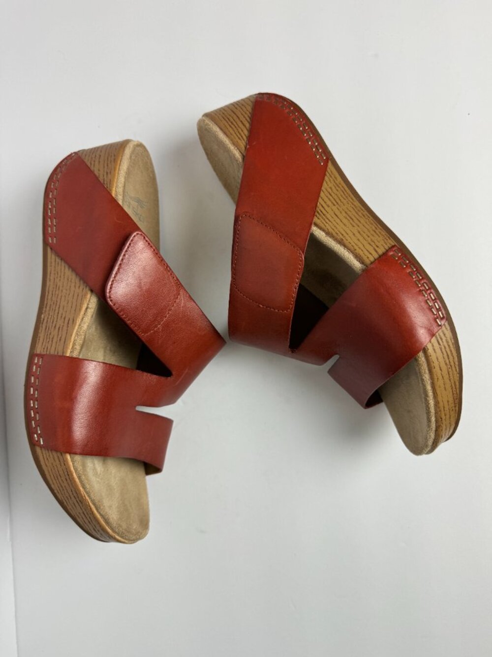 Dansko Lacee Burnished Calf Leather Strappy Sandals Coral Size EU 40
